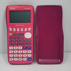 Casio fx-9750GII Graphing Calculator Pink With Cover- Tested Works